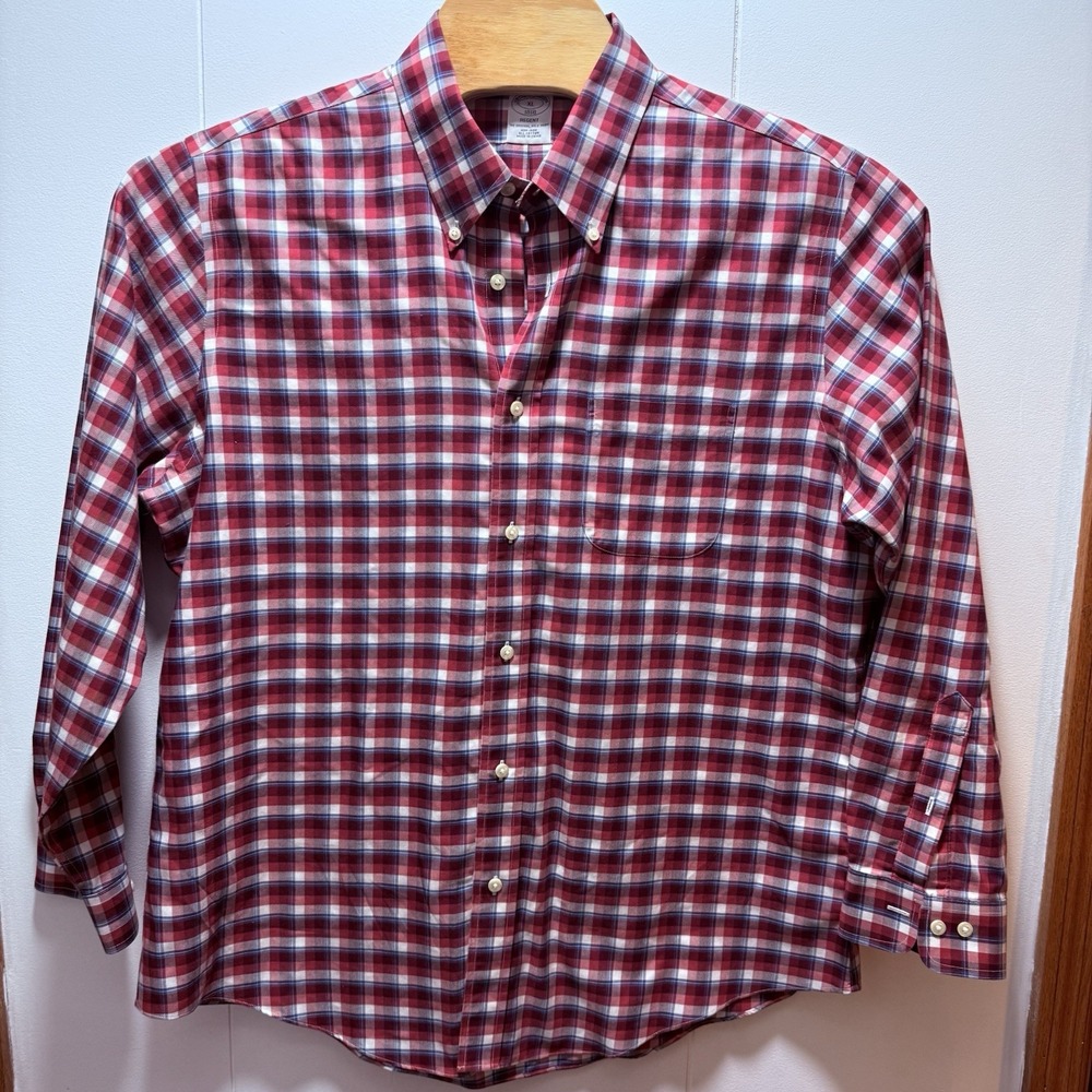 Brooks‎ Brothers Shirt Regent Plaid Men's Long Sleeve Button Down Size XL